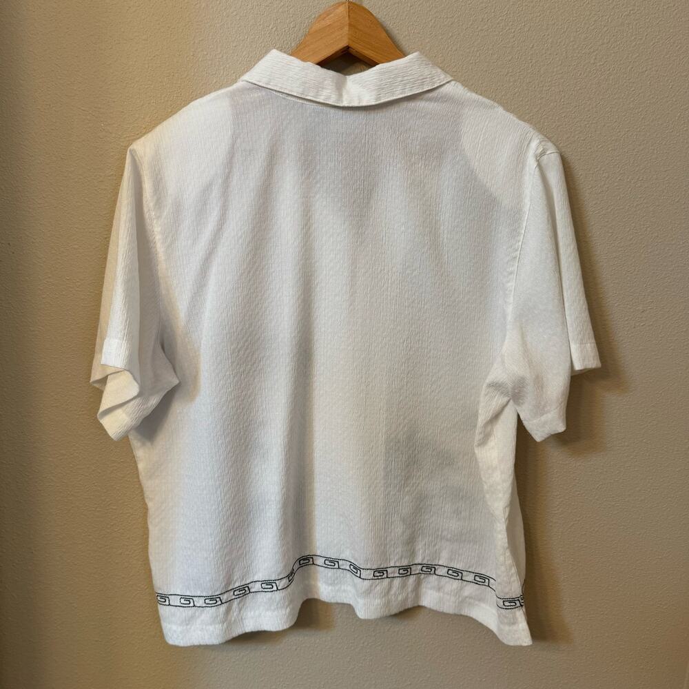 Vintage Rare KORET Embroidered Tropical Giraffe Boxy Top Women sz XL Art to Wear - Picture 9 of 11